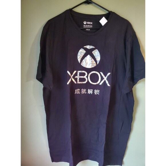 Old Navy Men's X BOX Silver Foil Black T Shirt 2XL NWT - Picture 1 of 5
